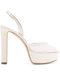 Jennifer Chamandi - Antonio Lace-Panel Sandals - Lyst