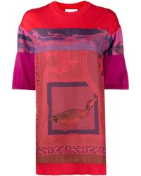 Ferragamo - Heritage-Print Long T-Shirt - Lyst