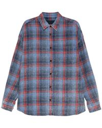 Juun.J - Check-Pattern Bleached-Effect Shirt - Lyst