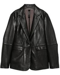 The Jackie Leathers - Single-Breasted Leather Blazer - Lyst