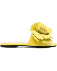 N°21 - Floral-appliqué Flat Sandals - Lyst