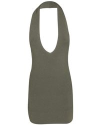 FEDERICA TOSI - Halterneck Ribbed-Knit Mini Dress - Lyst