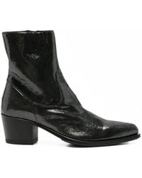Pantanetti - Lizard-Effect Leather Ankle Boots - Lyst