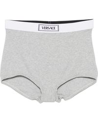 Versace - Gerippter 90s Slip mit Logo-Bund - Lyst