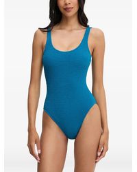 Nike - Seersucker-Effect Scoop-Neck Swimsuit - Lyst