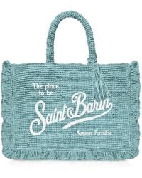 MC2 Saint Barth - Volant Medium Raffia Bag With Embroidered Logo - Lyst