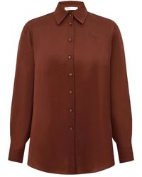 Zimmermann - Long-Sleeve Silk Shirt - Lyst