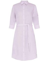 Vilebrequin - Ludovie Belted Linen Shirt Midi Dress - Lyst