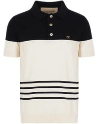 Valentino Garavani - Vlogo Signature Striped Polo Shirt - Lyst