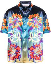 Bluemarble - Floral-print Satin Shirt - Lyst