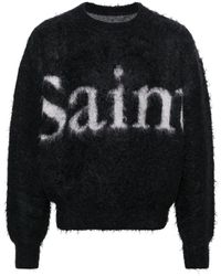 SAINT Mxxxxxx - Gebürsteter Intarsien-Pullover mit Logo - Lyst