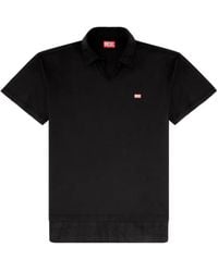 DIESEL - Polo En Jersey Avec Bordures En Flanelle À Carreaux - Lyst