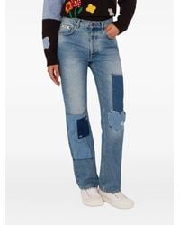 Moschino - Jeans Dritti Con Design Patchwork - Lyst