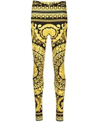 Versace - Leggings With Iconic Baroque Print - Lyst