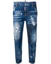 DSquared² - Bleached Effect Cropped Jeans - Lyst