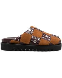 Toga Virilis - Stud-Embellished Leather Slippers - Lyst