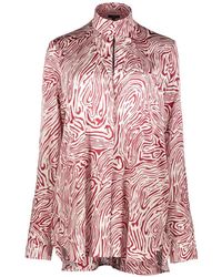 Ellery - Geometric-Print Silk-Blend Blouse - Lyst
