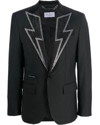 Philipp Plein - Crystal-Embellished Single-Breasted Blazer - Lyst
