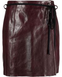 Our Legacy - Wrap Leather Miniskirt - Lyst