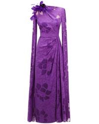 Gemy Maalouf - Flower-Lace Midi Dress - Lyst