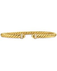 David Yurman - 18Kt Cablespira Diamond Bracelet (4Mm) - Lyst