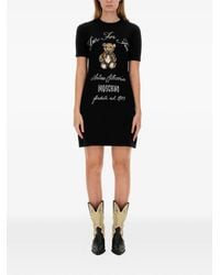 Moschino - Teddy-Graphic Mini Dress - Lyst
