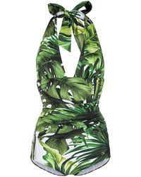 Dolce & Gabbana Badpak Met Jungleprint - Groen