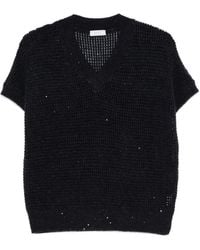 Peserico - Embroidered Sequin Sweater - Lyst