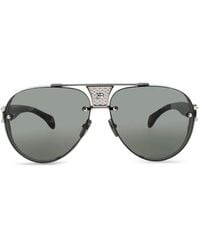 Bugatti - Pilot-Frame Logo-Plaque Sunglasses - Lyst