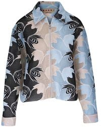 Marni - Floral-Embroidered Mesh Jacket - Lyst