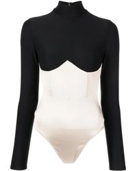 Fleur du Mal - Mock Neck Long-Sleeve Bodysuit - Lyst