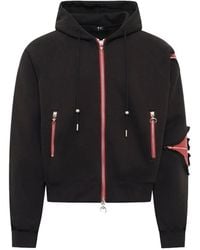 AFB Double Laye Zip Up Hoodie in Red for Men | Lyst