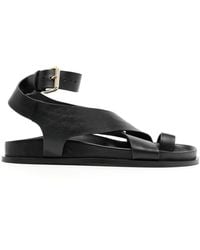 A.Emery - Jalen Flat Leather Sandals - Lyst