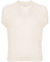 Peserico - Sequin-embellished Open-knit Top - Lyst