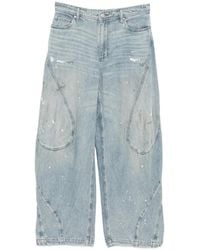 CROQUIS - Jeans Met Toelopende Pijpen En Vuil-Design - Lyst
