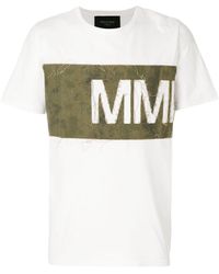 Mr & Mrs Italy Distressed Logo Panel T-shirt - White