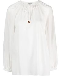 PHAEONIA - Self-Tie Silk Blouse - Lyst
