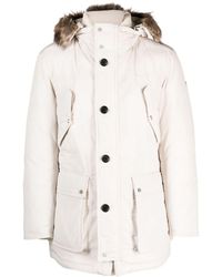 BOSS - Dadico Faux-fur Trim Padded Hooded Jacket - Lyst