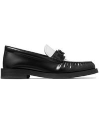 Jimmy Choo - Addie Logo-Plaque Leather Loafers - Lyst