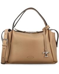 Tod's - T Timeless Pebbled Leather Tote Bag - Lyst
