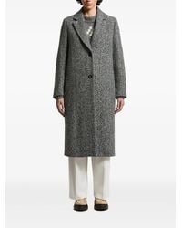 Peserico - Herringbone-Pattern Notched-Lapels Coat - Lyst