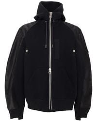 Sacai - Cotton And Nylon Hoodie - Lyst