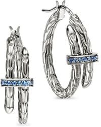 John Hardy - Sterling Spear Sapphire Hoop Earrings - Lyst