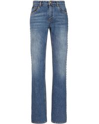 Etro Stud-detail Straight-leg Jeans - Blue