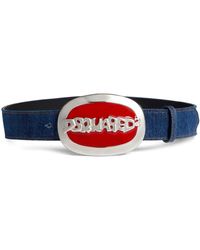 DSquared² - Logo-buckle Denim Belt - Lyst