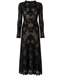 Twinset - Long Jacquard Alpaca Blend Knit Dress - Lyst