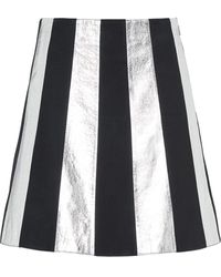 Miu Miu A-Linien-Rock mit Einsätzen - Schwarz