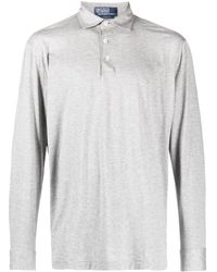 Polo Ralph Lauren - Mélange-effect Long-sleeve Polo Shirt - Lyst