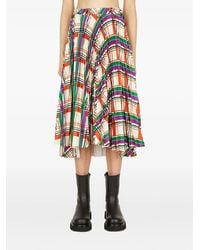 Plan C - Pleated Plaid-pattern Skirt - Lyst