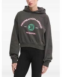 P.E Nation - Cresent Logo-Embroidered Cropped Hoodie - Lyst